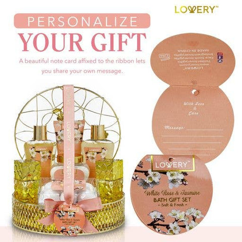 Bath & Body Gift Basket - White Rose - 13pc Perfume Set